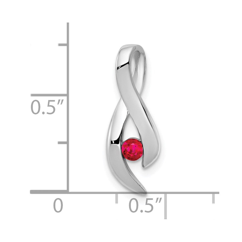 3 mm Rubin-Anhänger aus 14K Weißgold