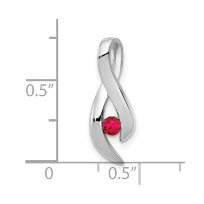 3 mm Rubin-Anhänger aus 14K Weißgold