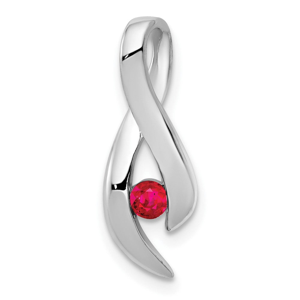 3 mm Rubin-Anhänger aus 14K Weißgold