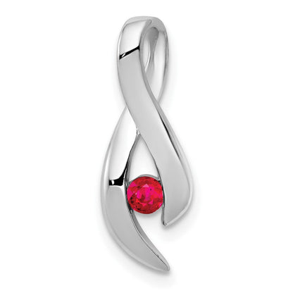 3 mm Rubin-Anhänger aus 14K Weißgold