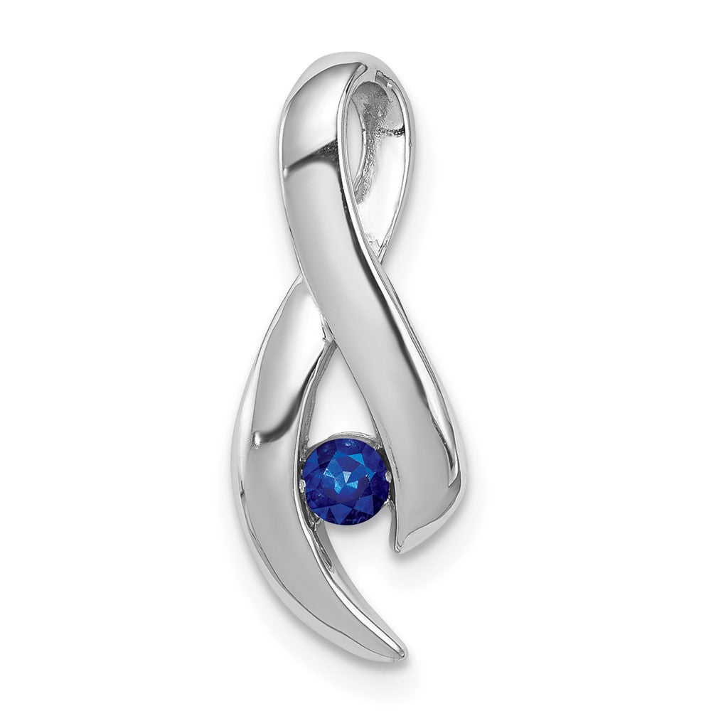 14K Weißgold Saphir-Anhänger