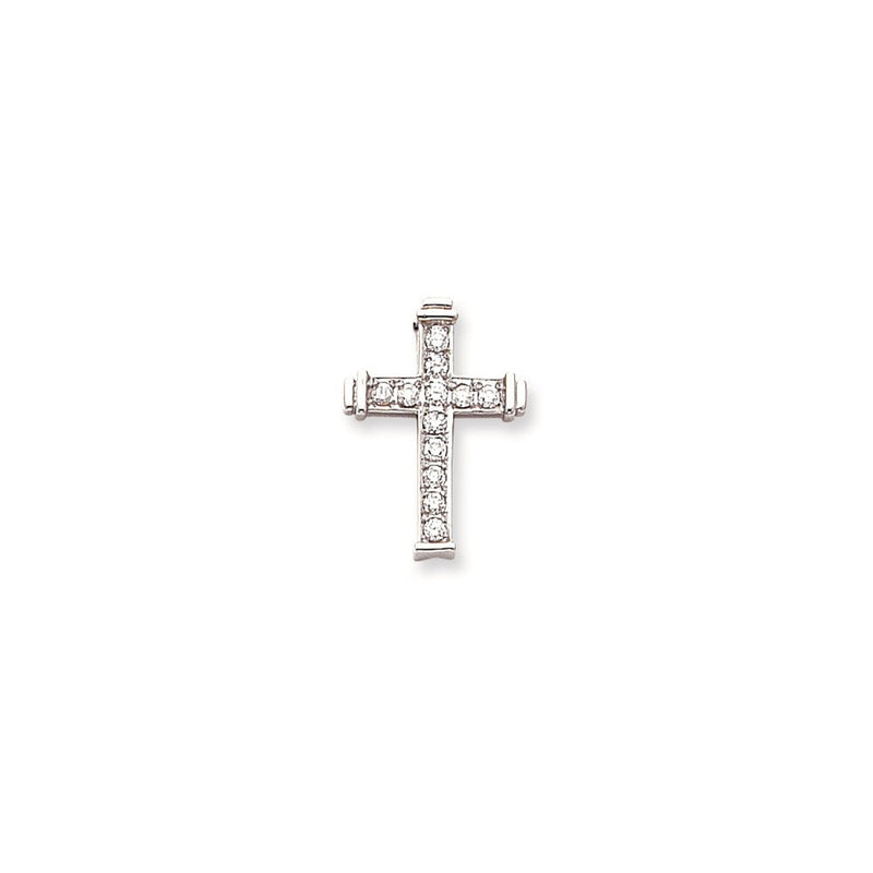 14K Weißgold Diamant-Kreuzanhänger VS