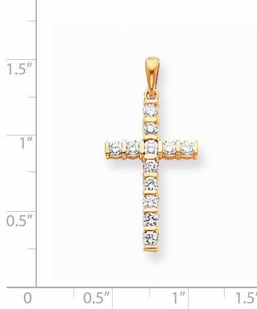 14K Gold Diamant-Kreuzanhänger