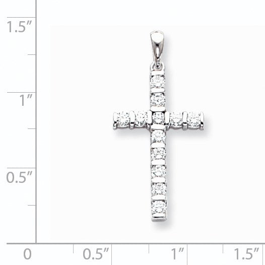 14K Weißgold VS Diamant-Kreuzanhänger