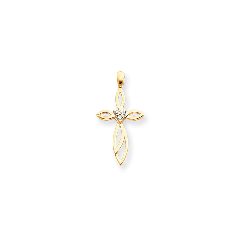 14K Diamant-Kreuzanhänger