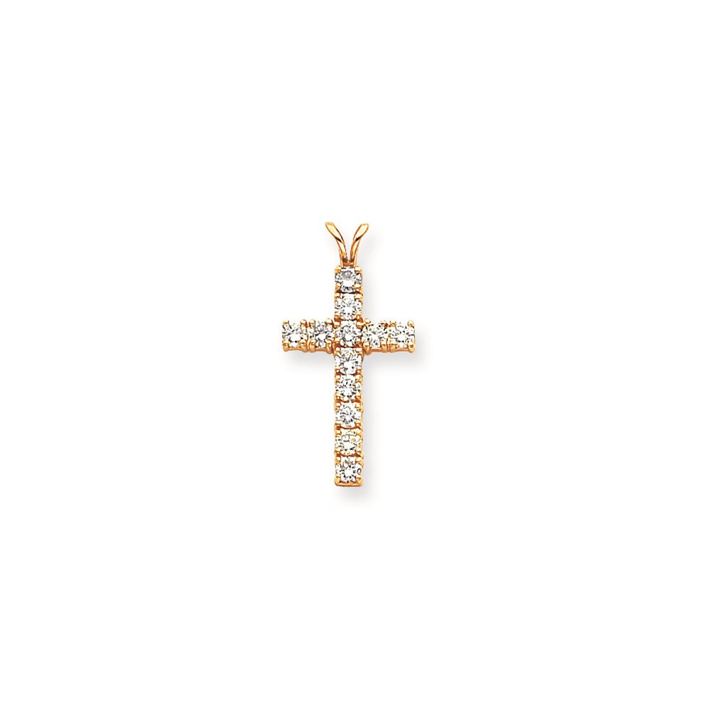 14K Gelbgold Diamant-Kreuzanhänger