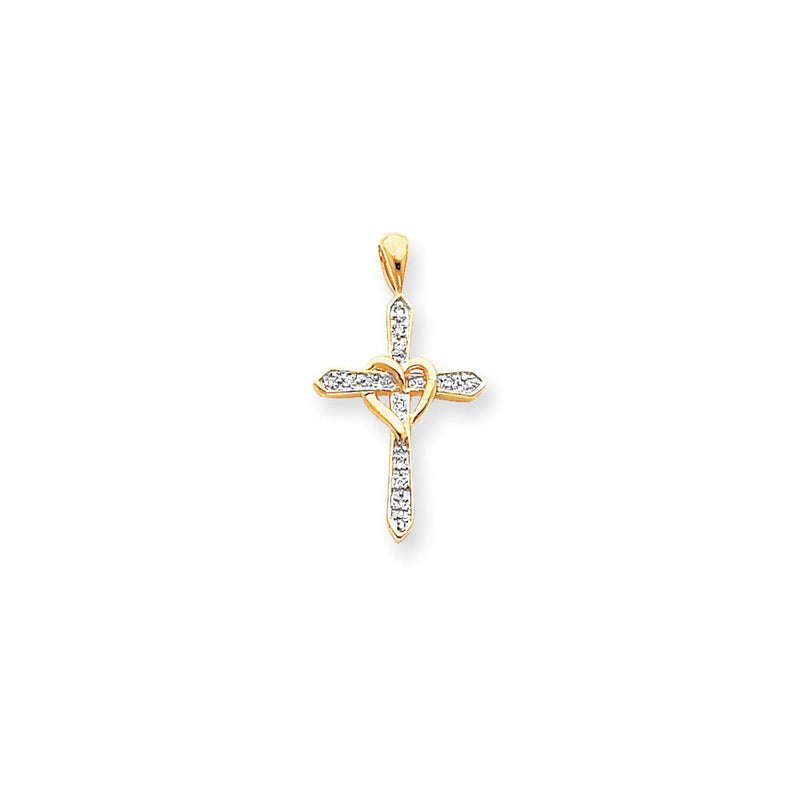 14K Gold Diamant-Kreuzanhänger