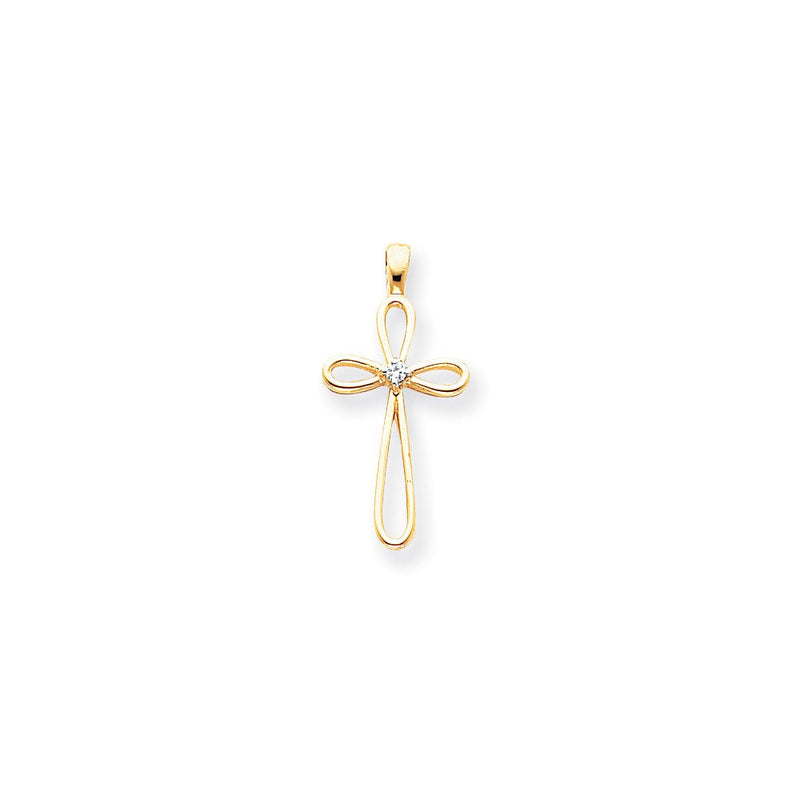 14K VS Diamant-Kreuzanhänger
