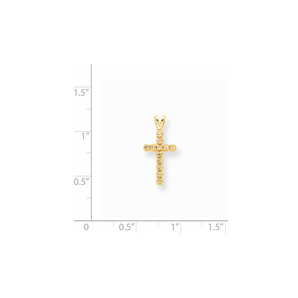 14K Gold Diamant-Kreuz-Anhänger