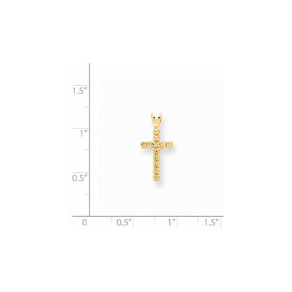 14K Gold Diamant-Kreuz-Anhänger