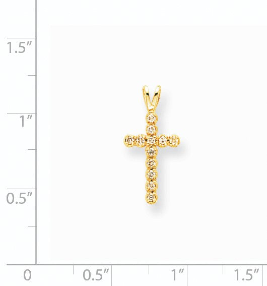 14K Gelbgold Diamant-Kreuzanhänger
