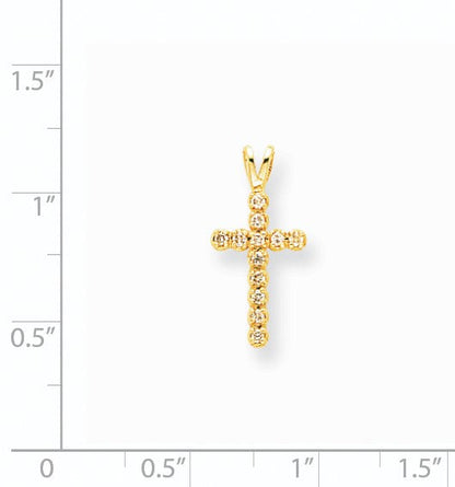 14K Gelbgold Diamant-Kreuzanhänger