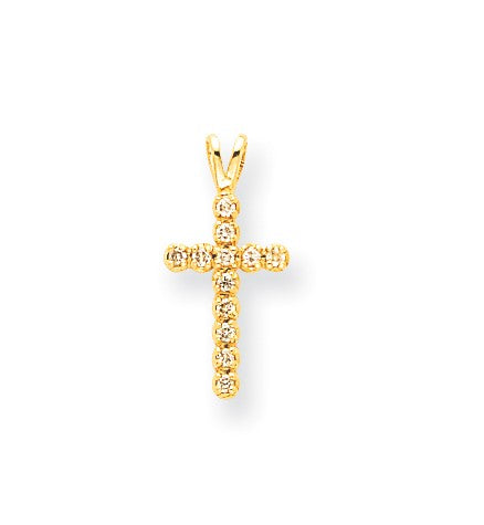 14K Gelbgold Diamant-Kreuzanhänger