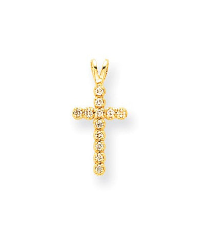 14K Gelbgold Diamant-Kreuzanhänger