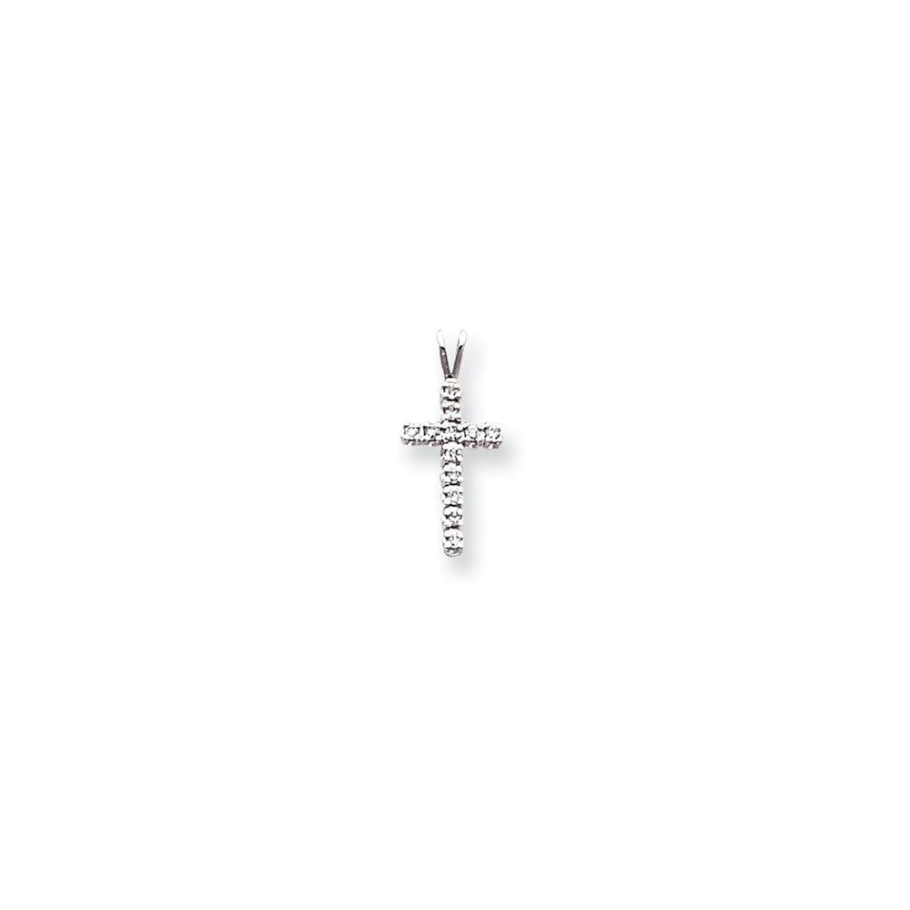 14K Weißgold Kreuzanhänger mit VS-Diamant