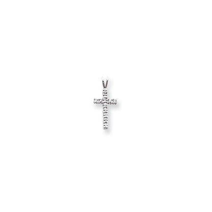 14K Weißgold Kreuzanhänger mit VS-Diamant