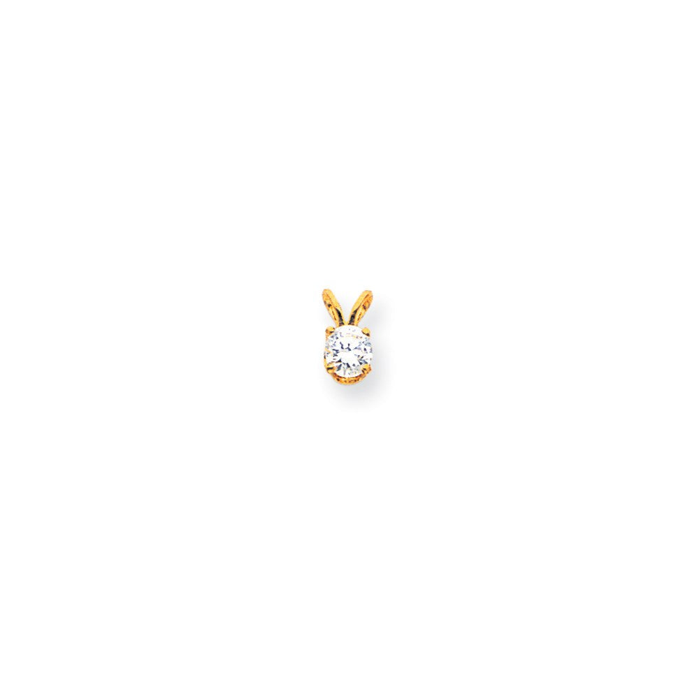 14K Gelbgold Anhänger mit echtem AA-Diamant