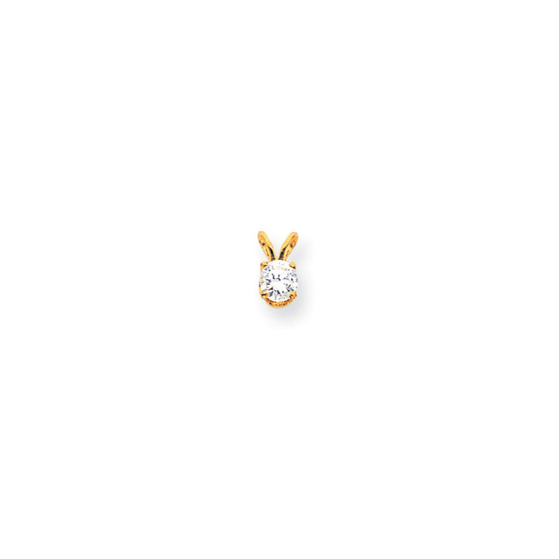 14K Gelbgold Anhänger mit echtem AA-Diamant