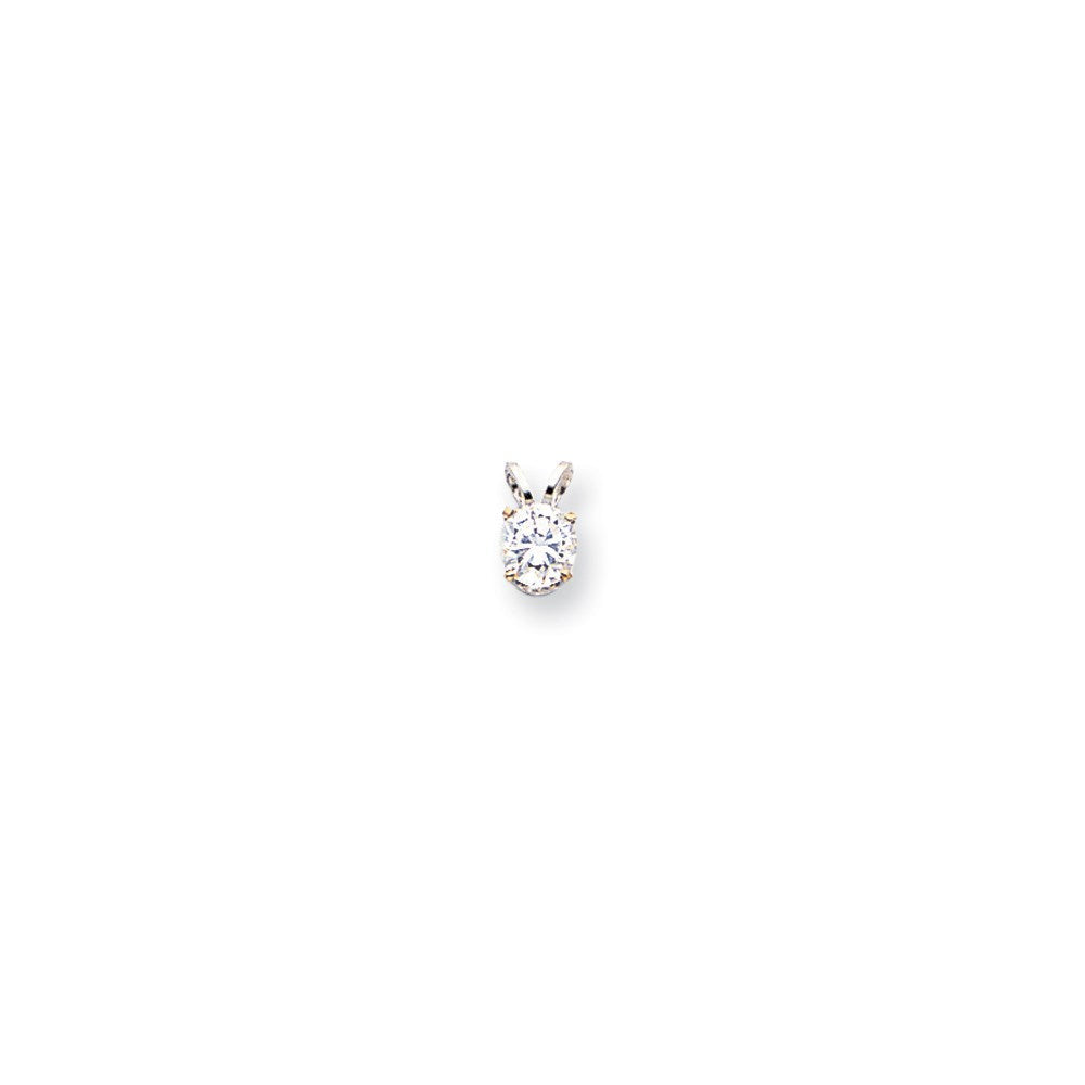 14K Weißgold-Anhänger mit echtem Diamant