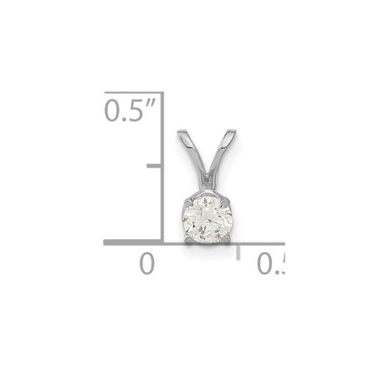 14K Weißgold Anhänger mit echtem Diamant