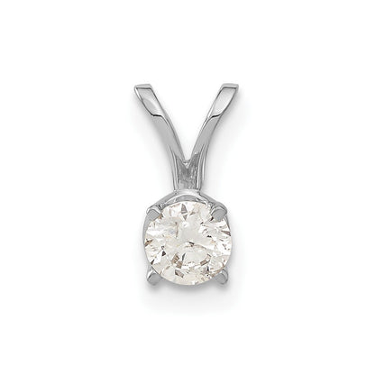 14K Weißgold Anhänger mit echtem Diamant