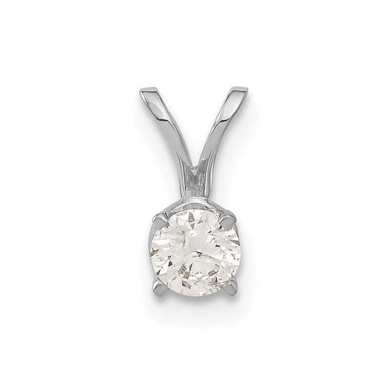 14K Weißgold Anhänger mit echtem Diamant