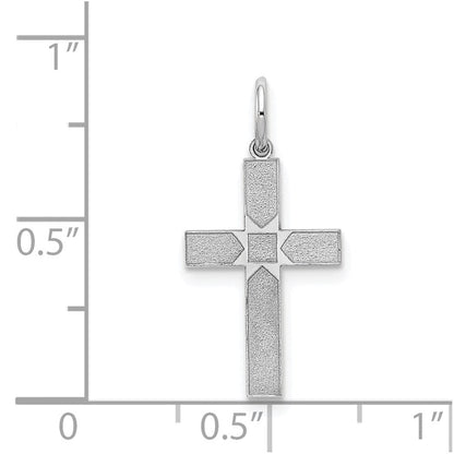 14K Weißgold 14K Weißgold Lasergraviert Kreuz Anhänger