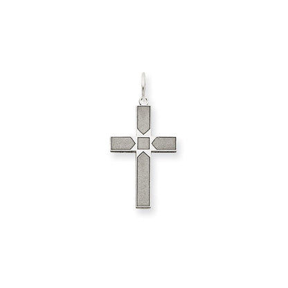 14K Weißgold 14K Weißgold Lasergraviert Kreuz Anhänger