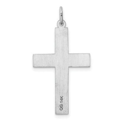 14K Weißgold 14K Weißgold Lasergraviert Kreuz Anhänger