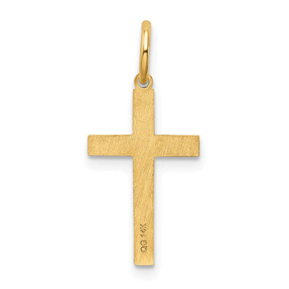 14K Gelbgold 14K Lasergraviert Kreuz Charm