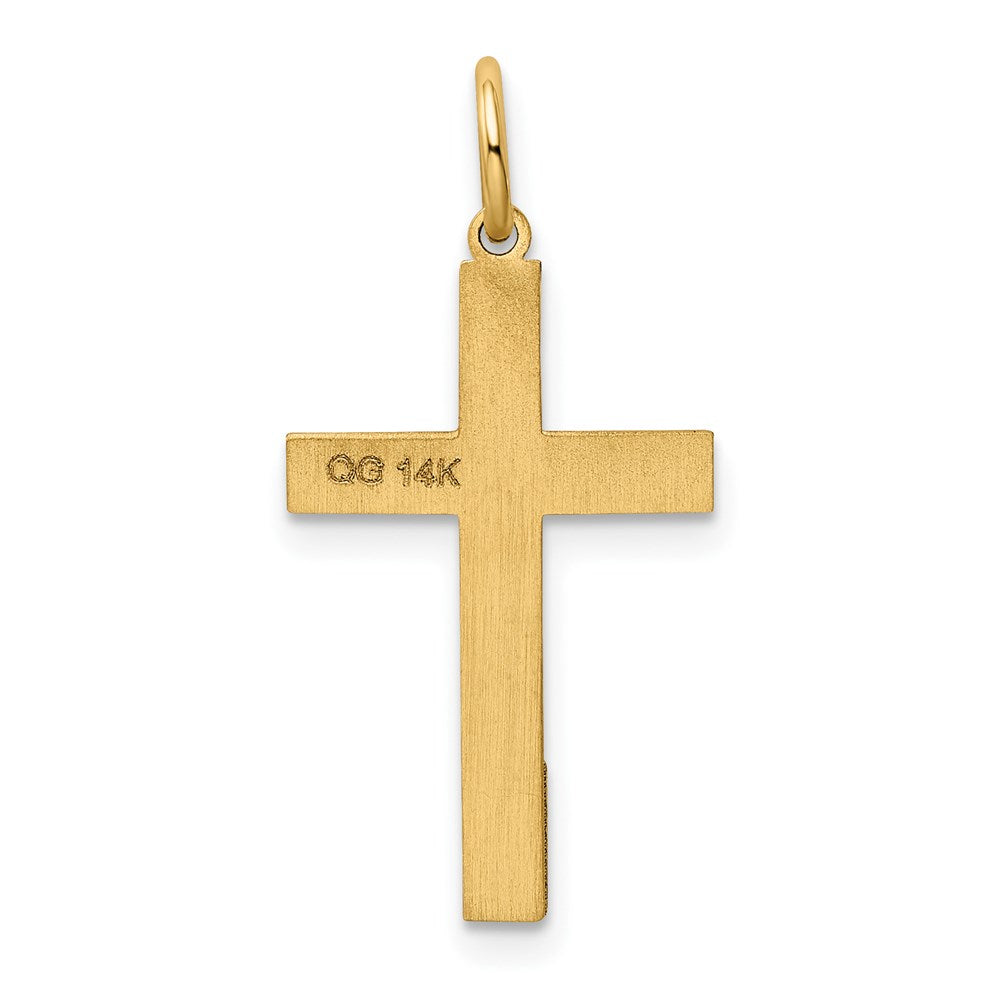 14K Gelbgold 14K Lasergraviert Kreuz Anhänger