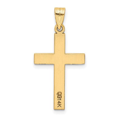 14K Gelbgold 14K Sandgestrahlt Kreuz Anhänger