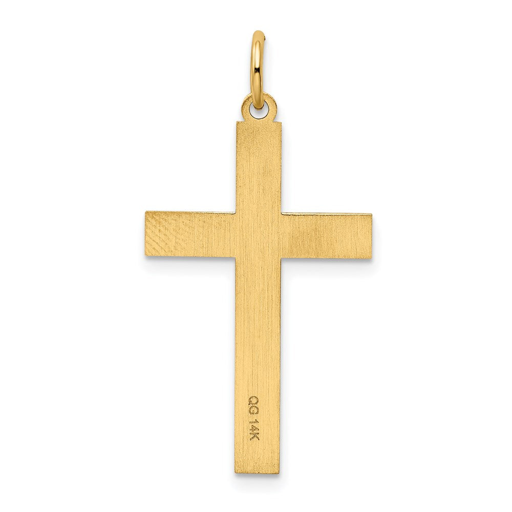 14K Gelbgold 14K Lasergraviert Kreuz Anhänger
