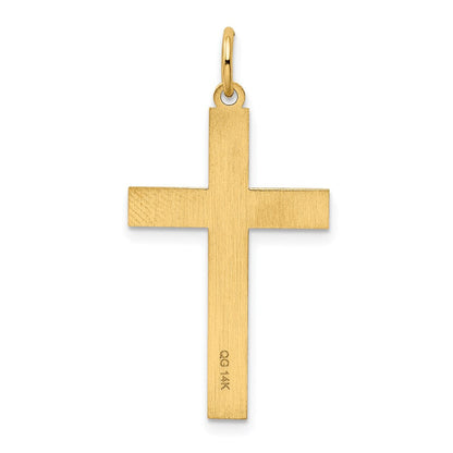 14K Gelbgold 14K Lasergraviert Kreuz Anhänger