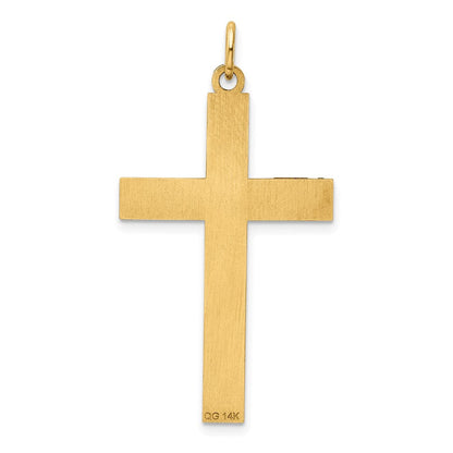 14K Gelbgold 14K Lasergraviert Kreuz Anhänger