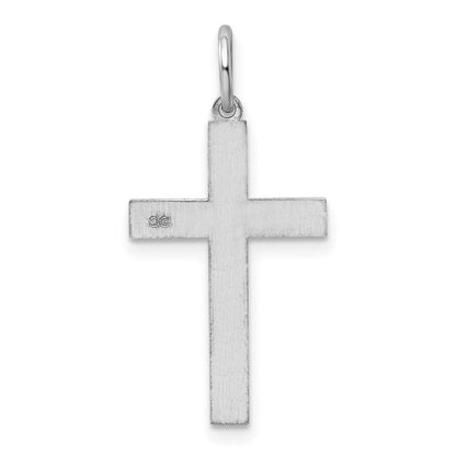 14K Weißgold 14K Weißgold Lasergraviert Kreuz Anhänger