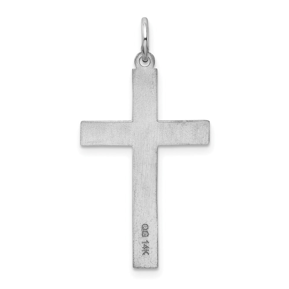 14K Weißgold 14K Weißgold Lasergraviert Kreuz Anhänger
