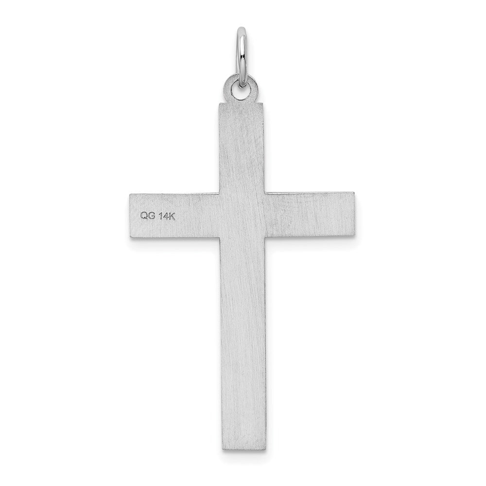 14K Weißgold 14K Weißgold Lasergraviert Kreuz Anhänger