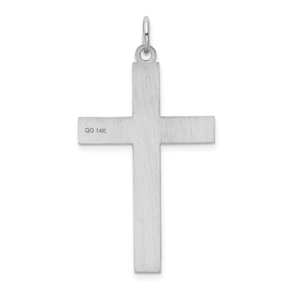14K Weißgold 14K Weißgold Lasergraviert Kreuz Anhänger