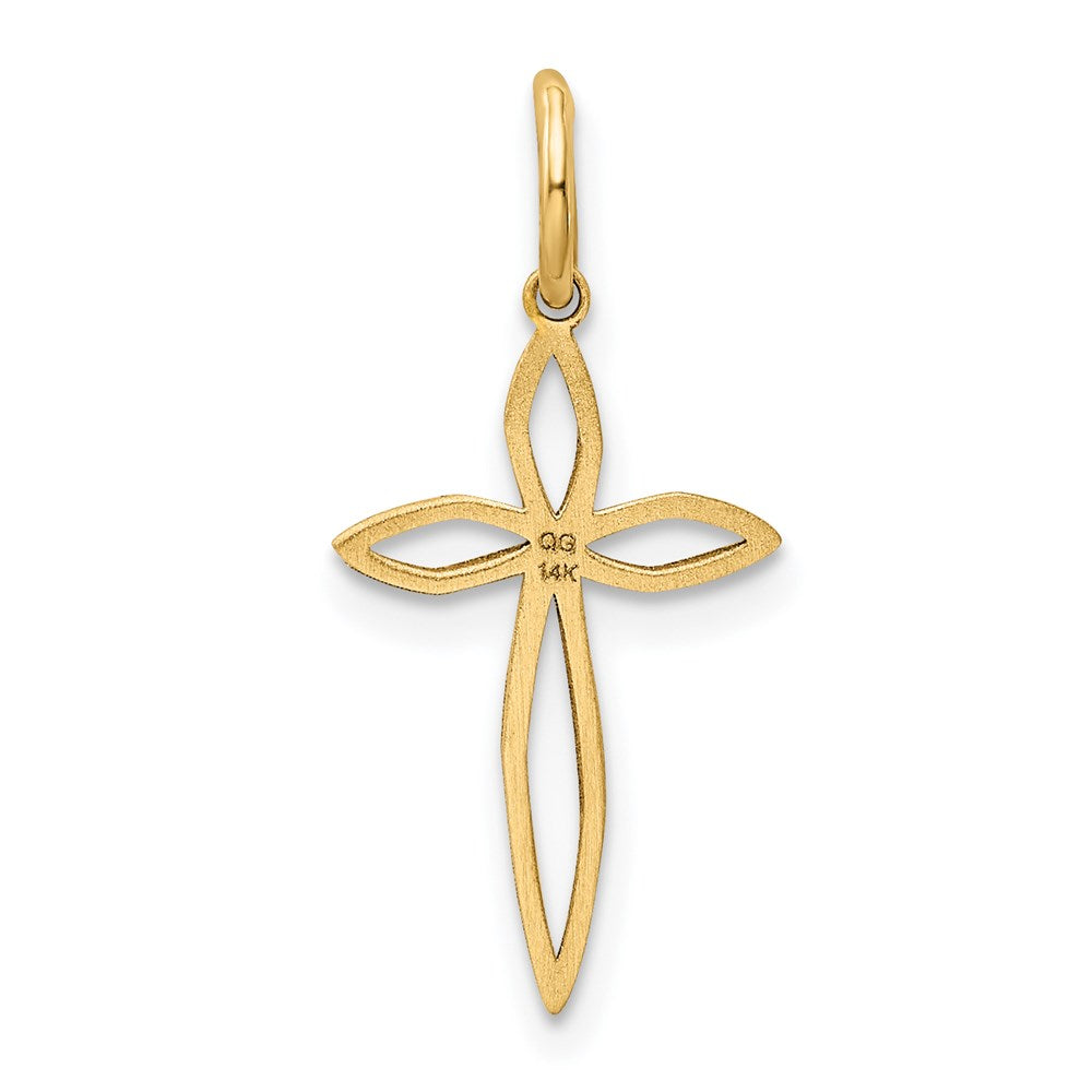 14K Gelbgold 14K Lasergraviert Passion Kreuz Charm