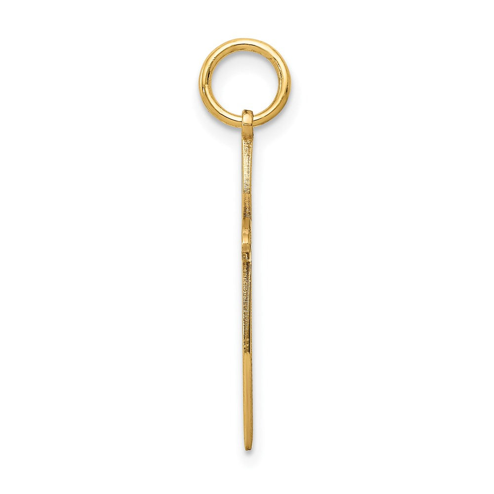 14K Gelbgold 14K Lasergraviert Passion Kreuz Charm