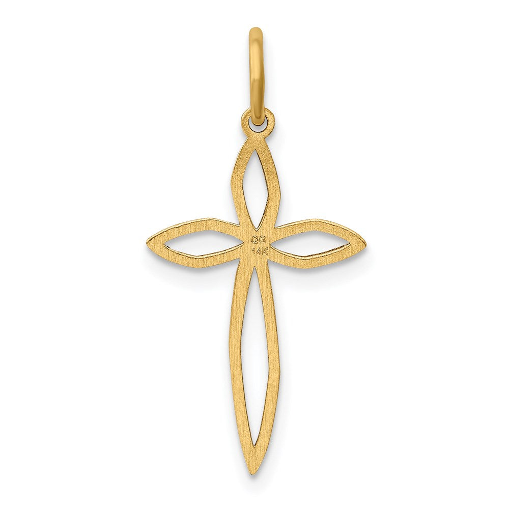 14K Gelbgold 14K Lasergraviert Passion Kreuz Charm
