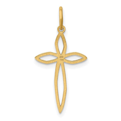 14K Gelbgold 14K Lasergraviert Passion Kreuz Charm