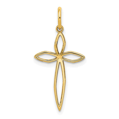 14K Gelbgold 14K Lasergraviert Passion Kreuz Charm