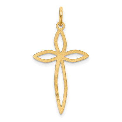 14K Gelbgold 14K Lasergraviert Passion Kreuz Anhänger