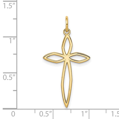 14K Gelbgold 14K Lasergraviert Passion Kreuz Anhänger