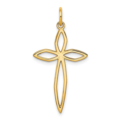 14K Gelbgold 14K Lasergraviert Passion Kreuz Anhänger
