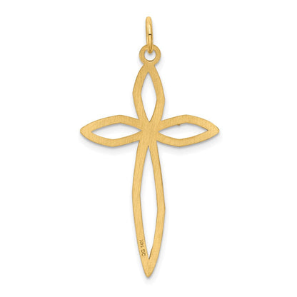 14K Gelbgold 14K Lasergraviert Passion Kreuz Anhänger