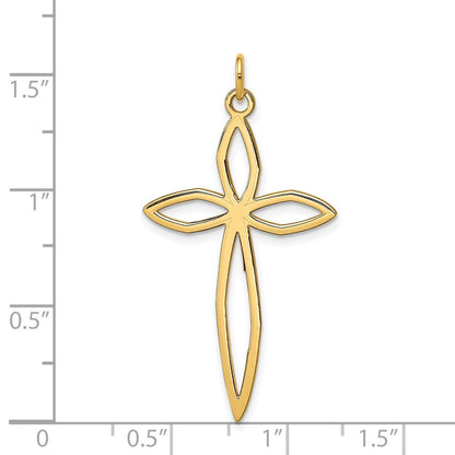 14K Gelbgold 14K Lasergraviert Passion Kreuz Anhänger