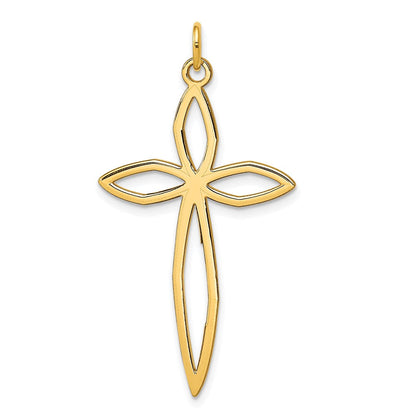 14K Gelbgold 14K Lasergraviert Passion Kreuz Anhänger